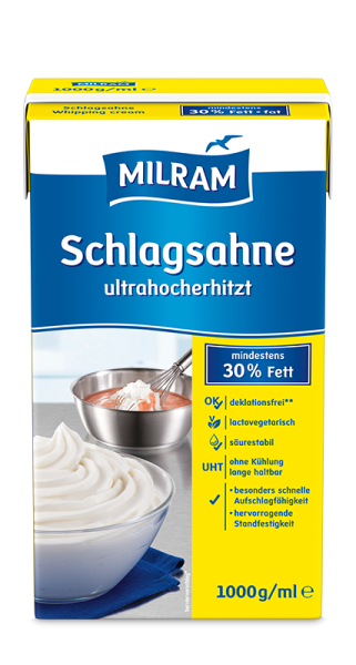 Slagroom UHT zonder suiker 30% vet 1kg Slagroom UHT zonder suiker 30% vet 1kg