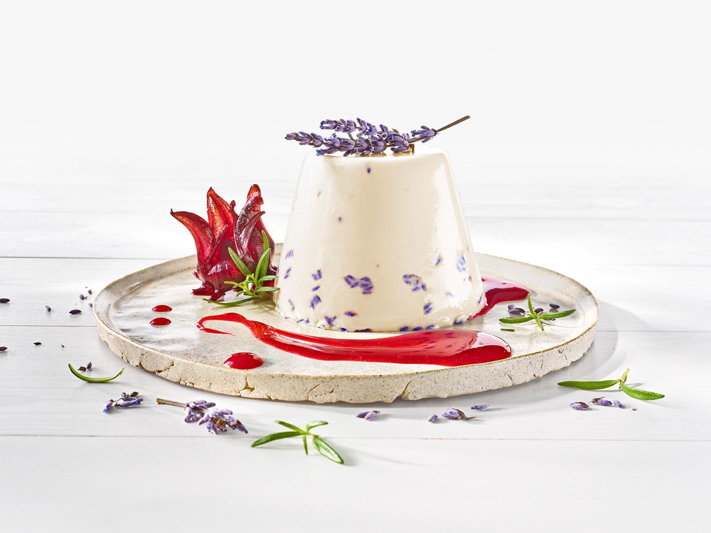 Rozemarijn-lavendel Panna Cotta Rozemarijn-lavendel Panna Cotta